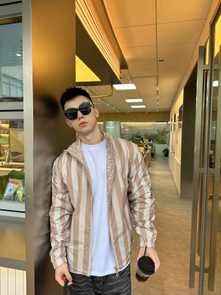 Fendi Monogram Windbreaker Jacket Beige view 2