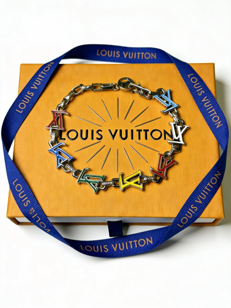 Louis Vuitton LV Monogram Charm Silver Chain Bracelet view