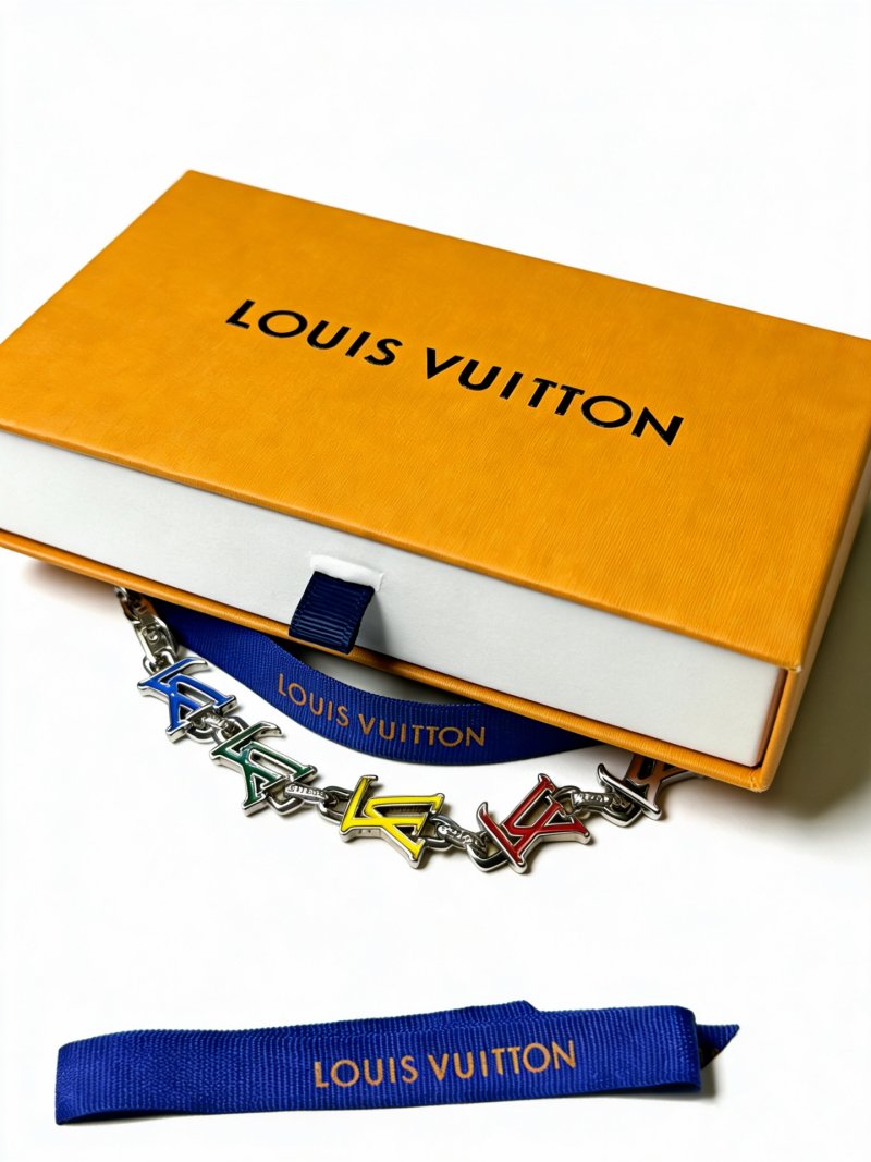 Louis Vuitton LV Monogram Charm Silver Chain Bracelet view