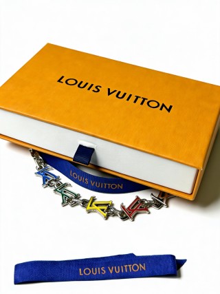 Louis Vuitton LV Monogram Charm Silver Chain Bracelet view 6