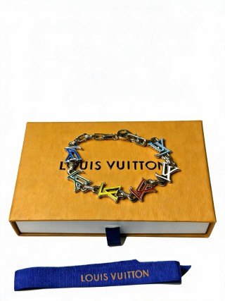 Louis Vuitton LV Monogram Charm Silver Chain Bracelet view 7