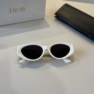Dior Oval Frame Sunglasses - White/Black view 2