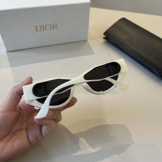 Dior Oval Frame Sunglasses - White/Black view 5