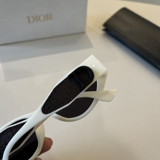 Dior Oval Frame Sunglasses - White/Black view 6