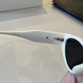 Dior Oval Frame Sunglasses - White/Black view 9