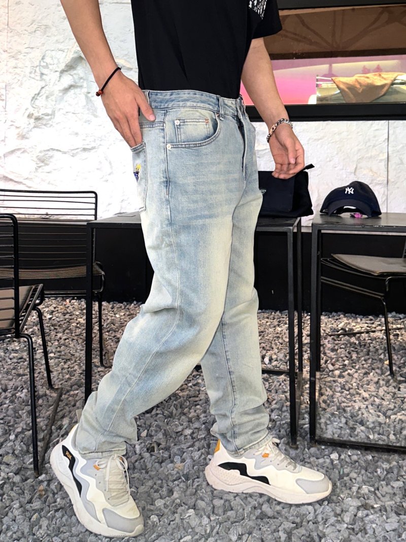 Light Wash Straight Leg Denim Jeans view