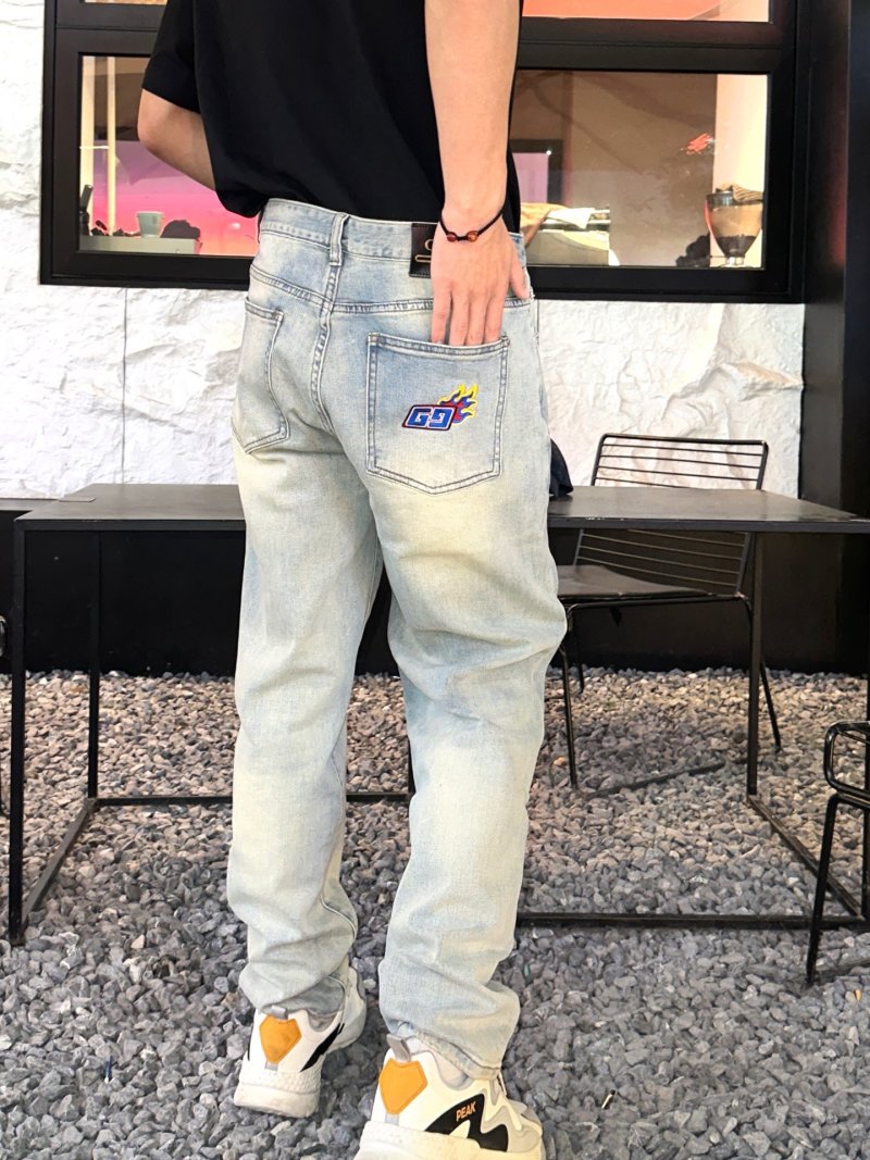 Light Wash Straight Leg Denim Jeans view