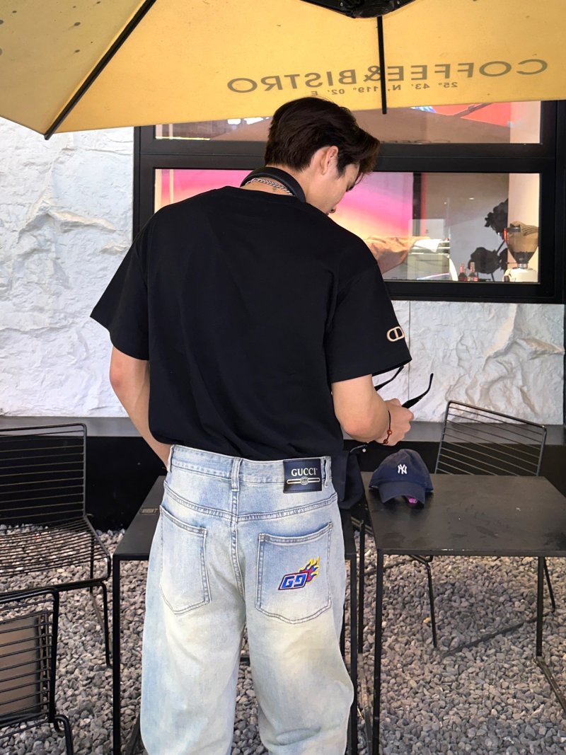 Light Wash Straight Leg Denim Jeans view