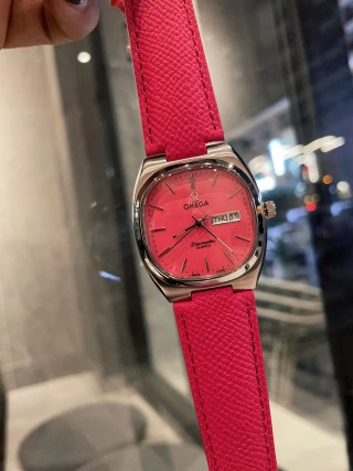 Omega Seamaster Inspired Red Dial Watch view 3