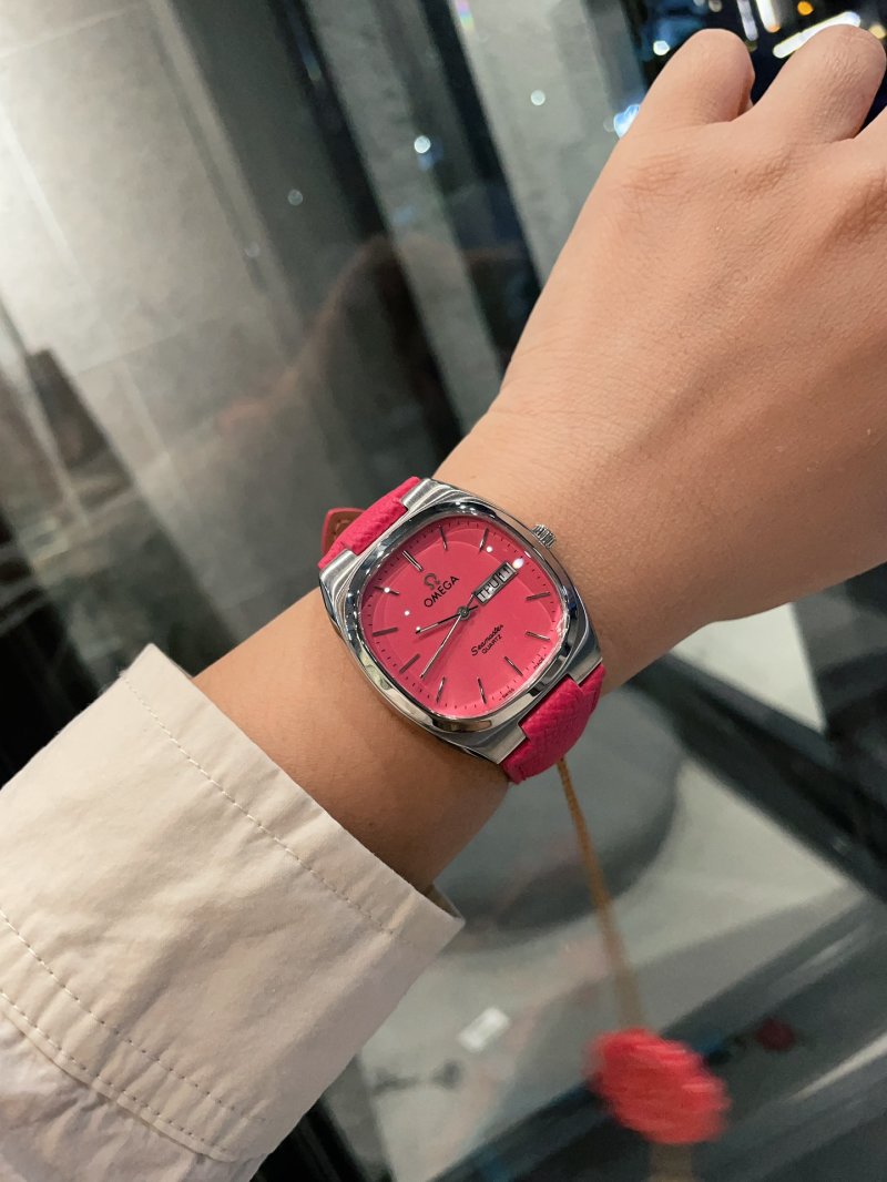 Omega Seamaster Inspired Red Dial Watch view