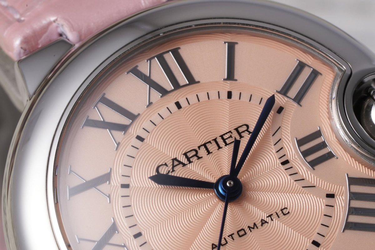 Cartier Ballon Bleu 33mm Pink Leather Automatic Watch view