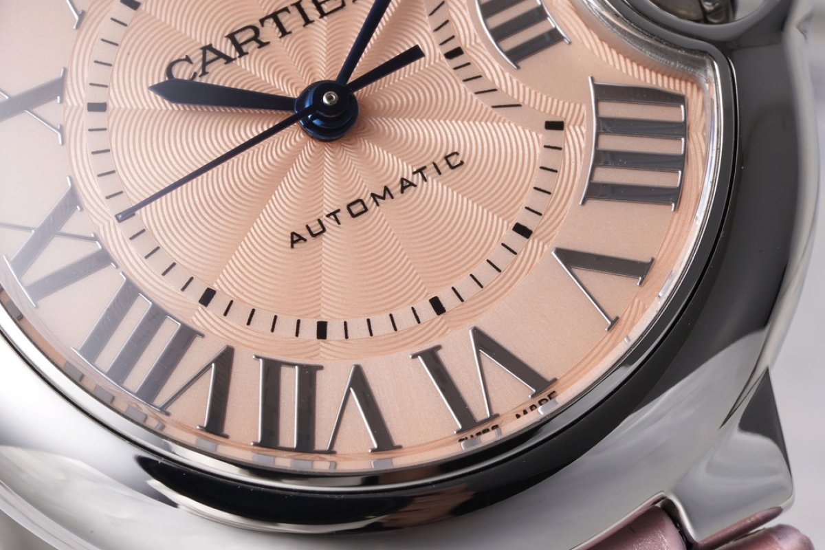 Cartier Ballon Bleu 33mm Pink Leather Automatic Watch view