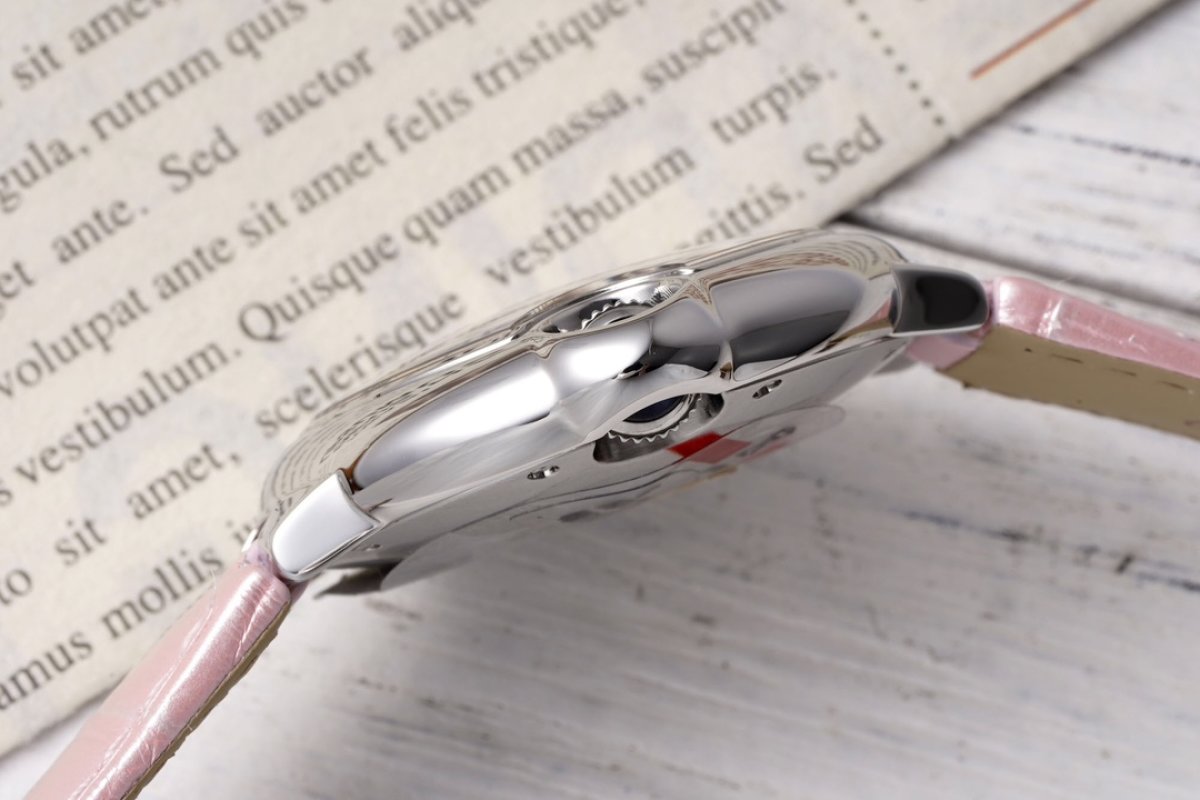 Cartier Ballon Bleu 33mm Pink Leather Automatic Watch view