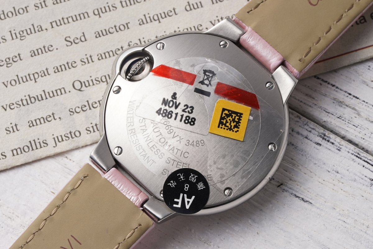 Cartier Ballon Bleu 33mm Pink Leather Automatic Watch view