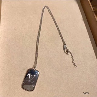 Louis Vuitton LV Monogram Pendant Silver Chain Necklace view 7