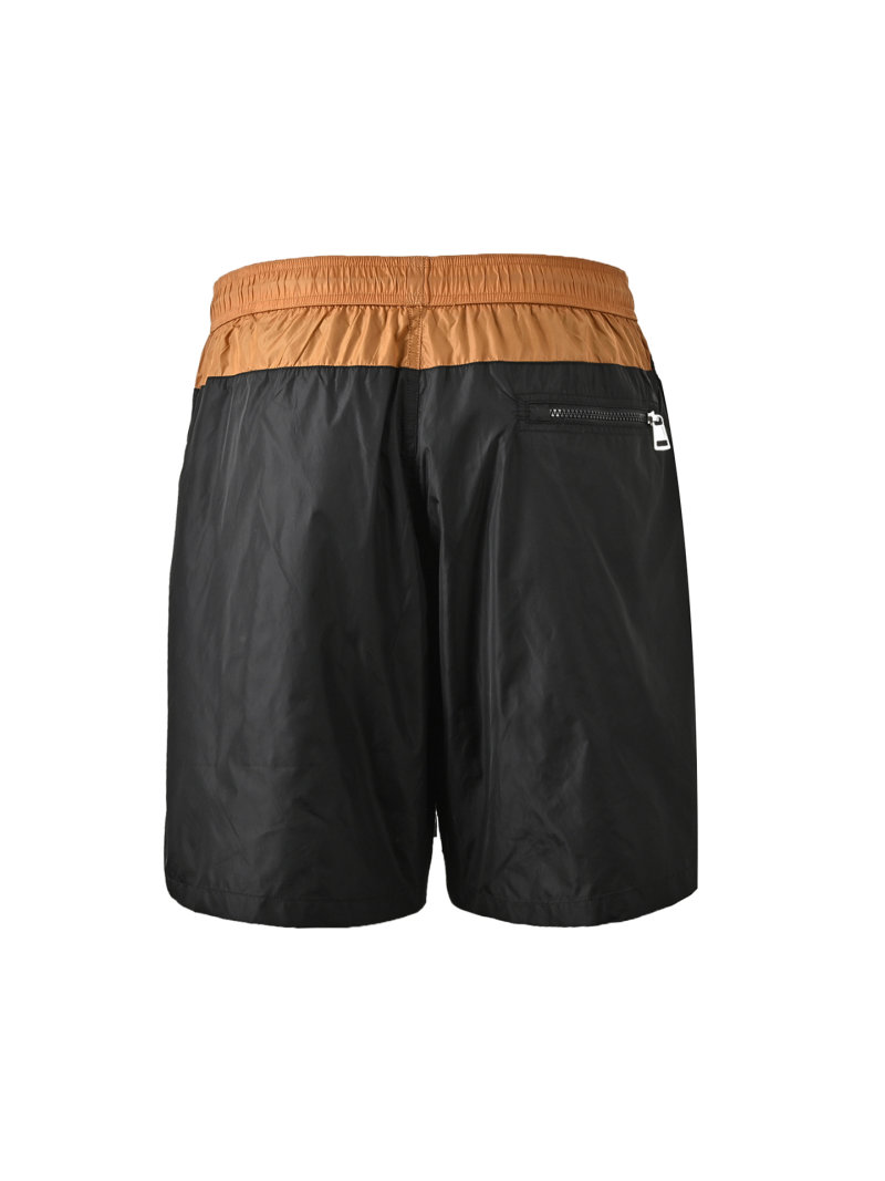 Black & Tan Colorblock Nylon Swim Shorts view