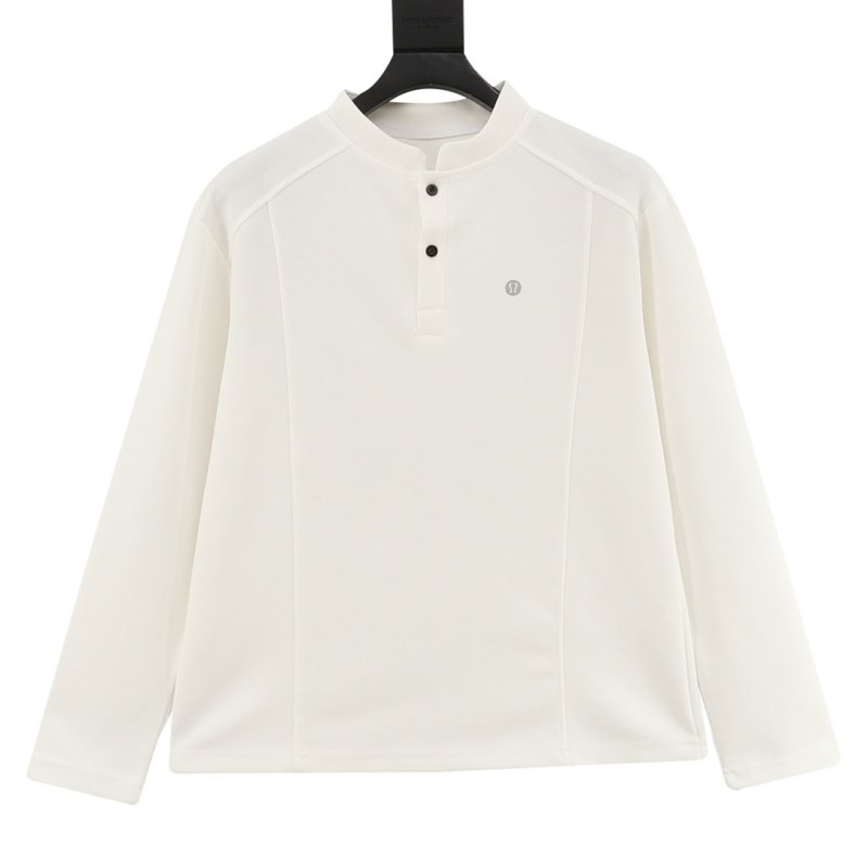 Cream Long Sleeve Henley T-Shirt view