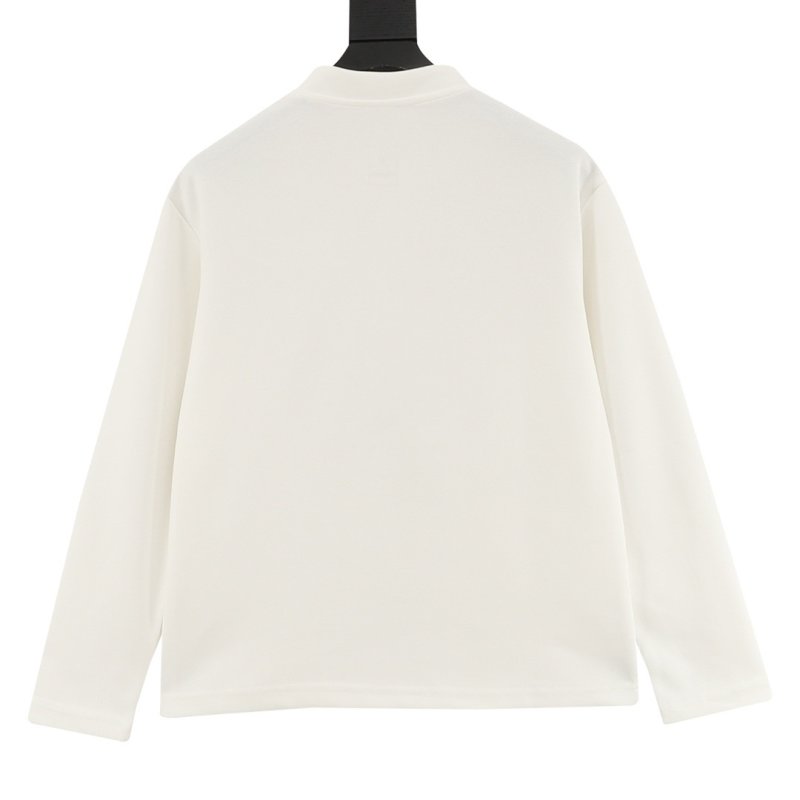 Cream Long Sleeve Henley T-Shirt view