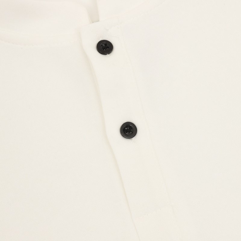 Cream Long Sleeve Henley T-Shirt view
