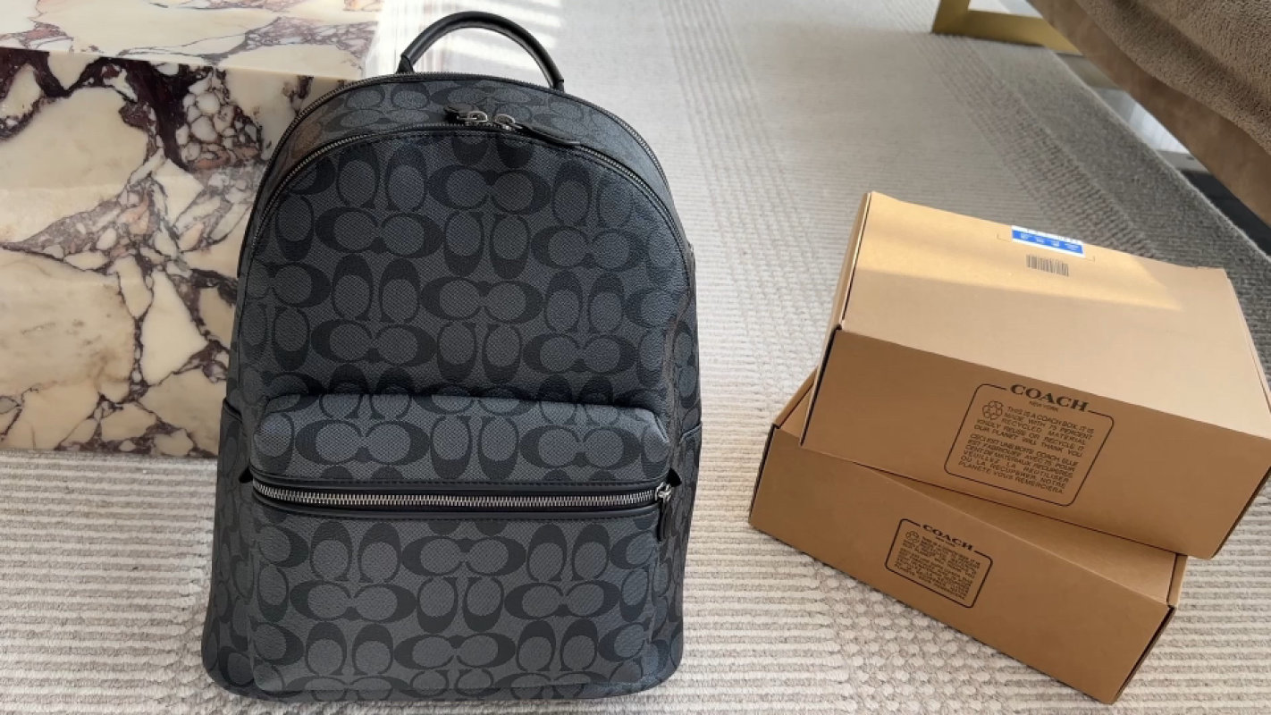 Coach Signature Charcoal Black Backpack