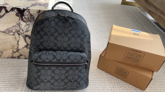 Coach Signature Charcoal Black Backpack