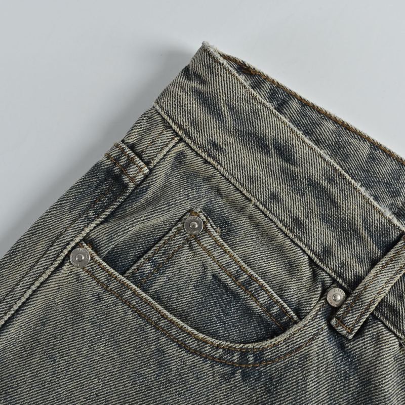 Light Blue Distressed Straight Leg Jeans view