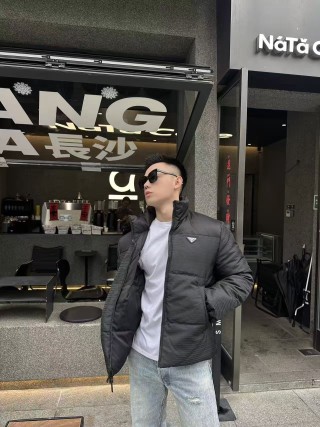 Prada Black Quilted Down Jacket view 6