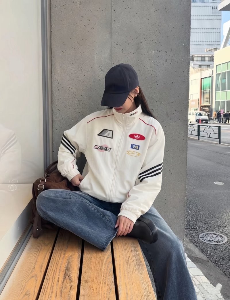 Adidas Cream Multi-Patch Track Jacket