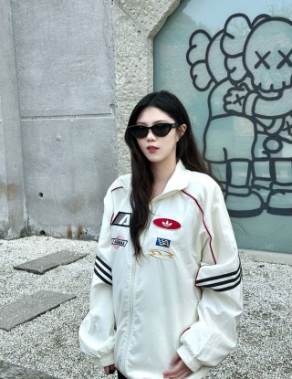 Adidas Cream Multi-Patch Track Jacket view 5