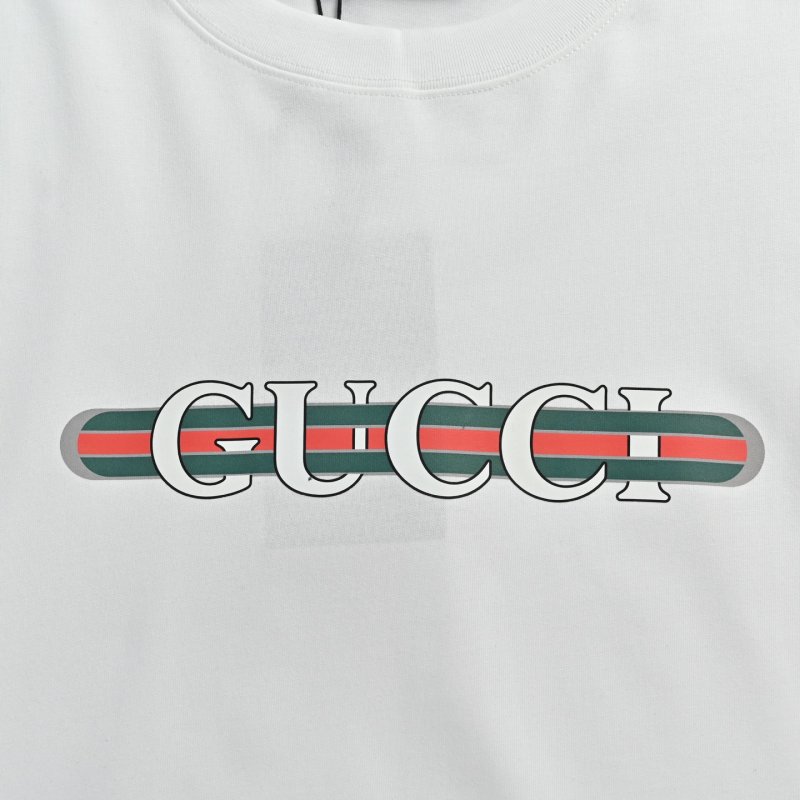 Gucci Web Stripe Logo White T-Shirt view