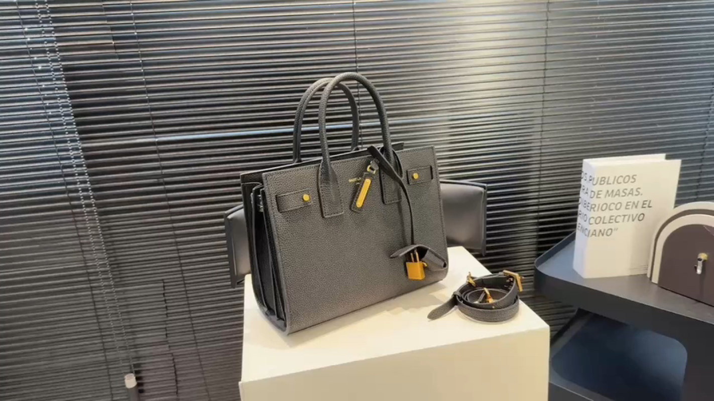 Saint Laurent Sac de Jour Leather Tote Charcoal Grey