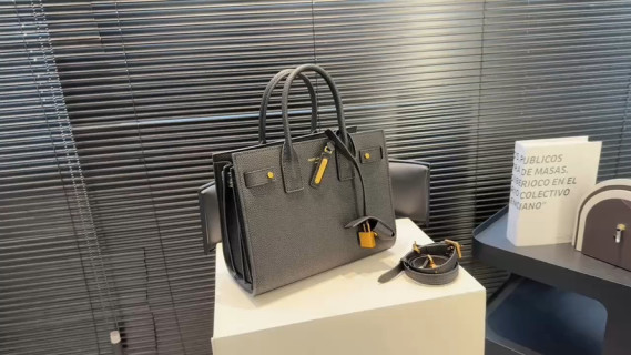 Saint Laurent Sac de Jour Leather Tote Charcoal Grey