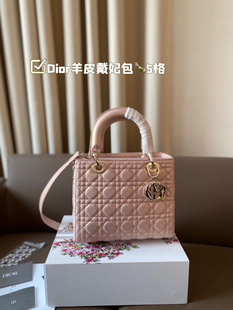 Dior Lady Dior Quilted Lamb Leather Tote Bag Nude Beige view