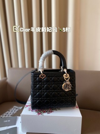 Dior Lady Dior Quilted Lamb Leather Tote Bag Nude Beige view 4