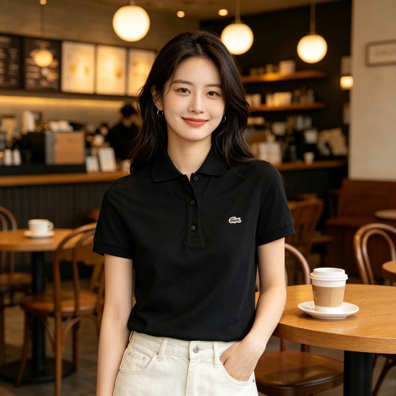 Lacoste Women's Classic Black Polo Shirt