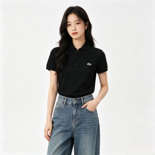 Lacoste Women's Classic Black Polo Shirt view 4