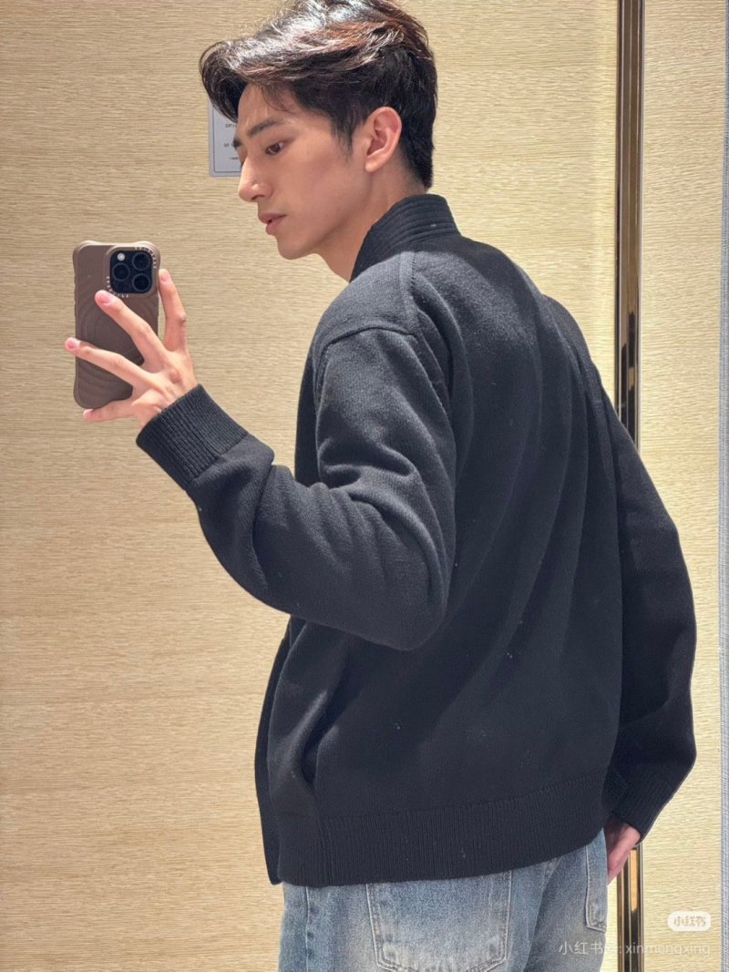 Louis Vuitton Black Wool Knit Sweater with Monogram Trim view
