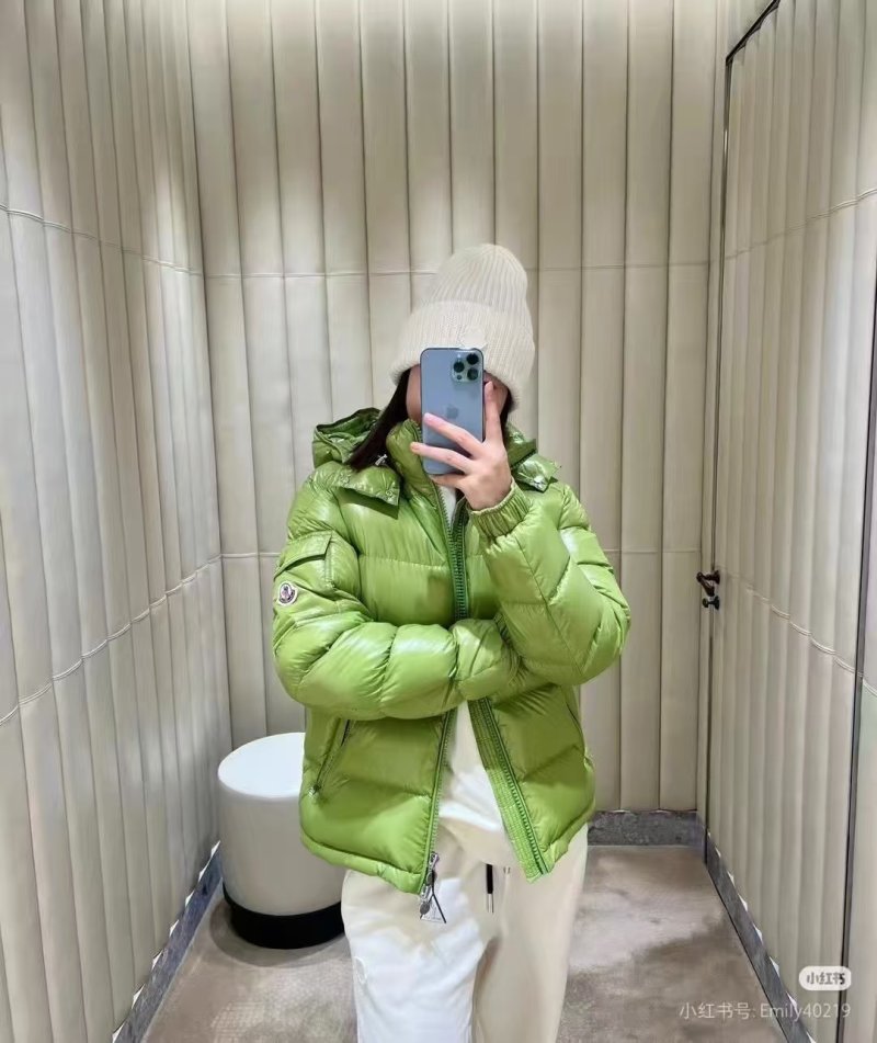 Lime Green Quilted Down Puffer Jacket view