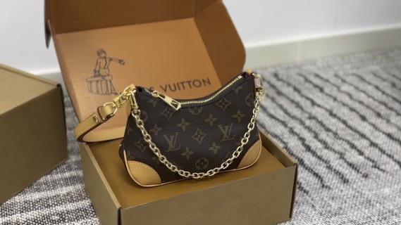 Louis Vuitton Monogram Canvas Shoulder Bag Black Gold