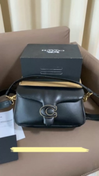 Coach Pillow Black Leather Shoulder Bag