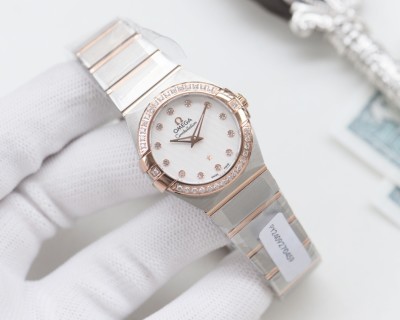 Omega Constellation Eternal Classic Diamond Blue Dial 27mm view 2