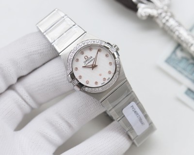 Omega Constellation Eternal Classic Diamond Blue Dial 27mm view 3