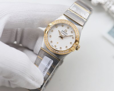 Omega Constellation Eternal Classic Diamond Blue Dial 27mm view 6