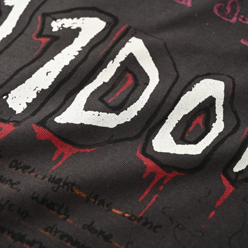 Oversized Charcoal Graphic Print Short Sleeve T-Shirt view