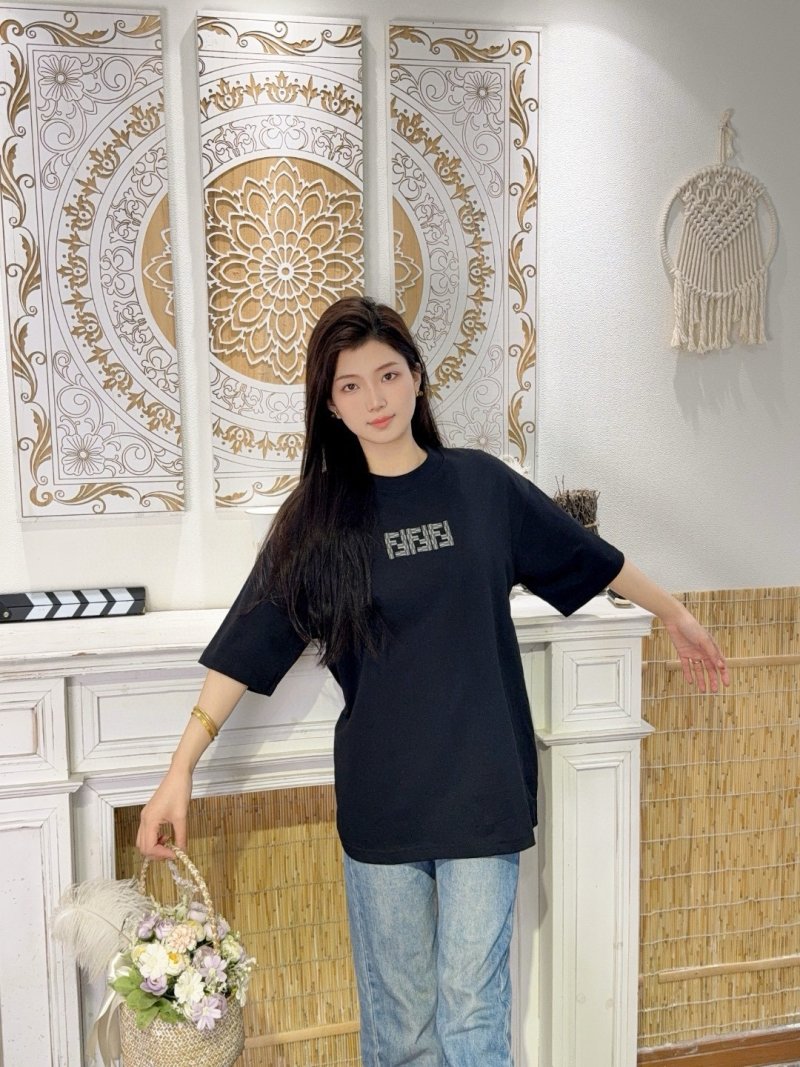 Fendi FF Logo Black Oversized T-Shirt