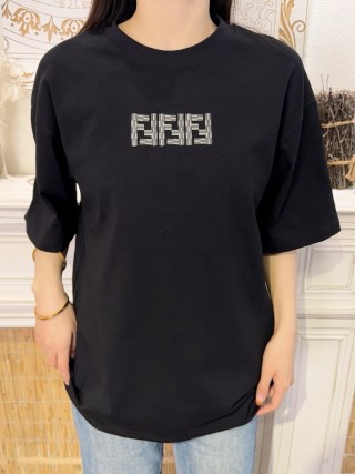 Fendi FF Logo Black Oversized T-Shirt view 3