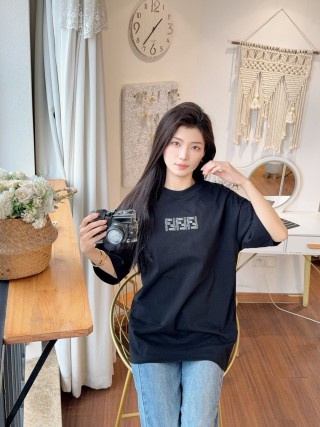 Fendi FF Logo Black Oversized T-Shirt view 5