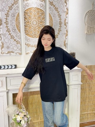 Fendi FF Logo Black Oversized T-Shirt view 6