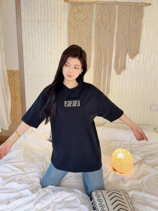 Fendi FF Logo Black Oversized T-Shirt view 8