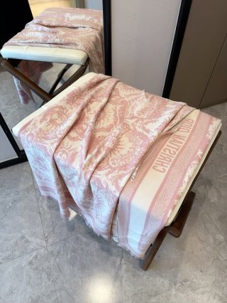 Dior 4 Saisons Printemps Soleil Pink Silk Cashmere Square Scarf view 3